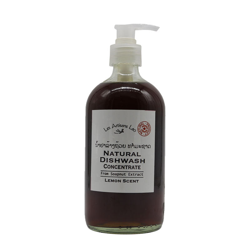 Artisans Lao Concentré Naturel pour Vaisselle à base d'Extrait de Noix de Savon Parfum Citron 450 ml