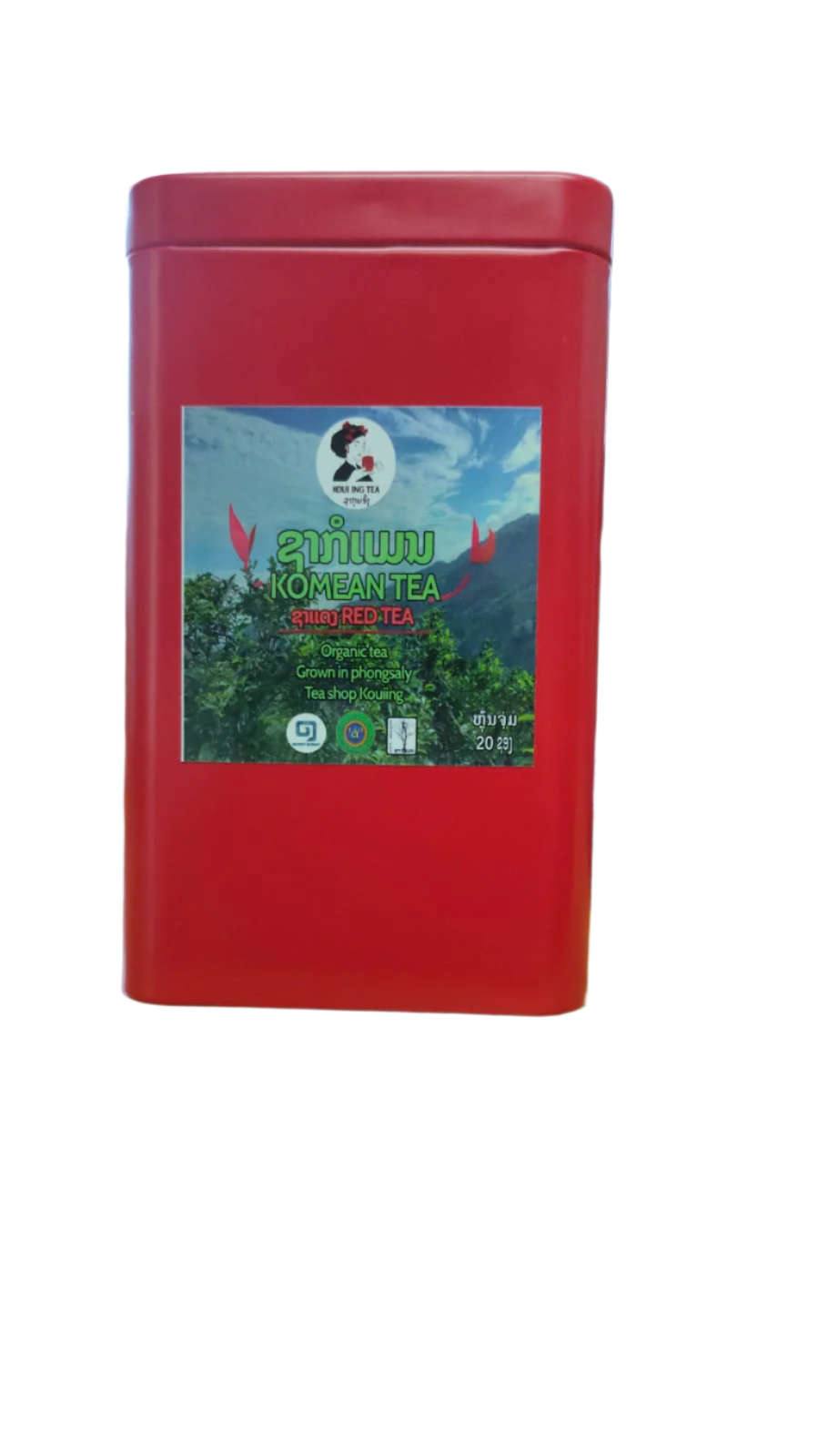 Komean Red Tea – Premium Sachets, 100g in Red Metal Box (20 Sachets)