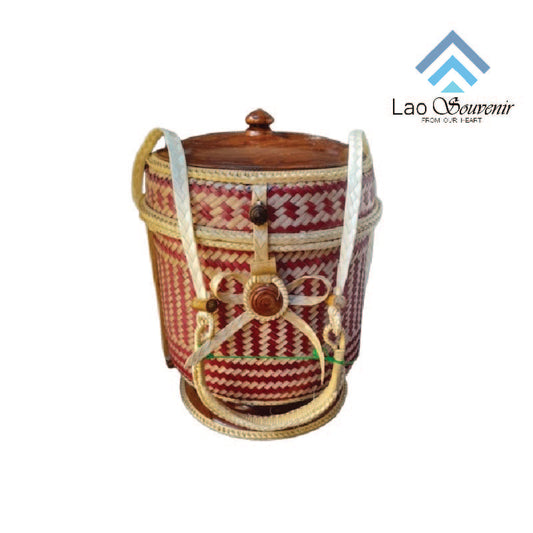 Handwoven Lao Sticky Rice Container w: 11cm h: 15cm 234g