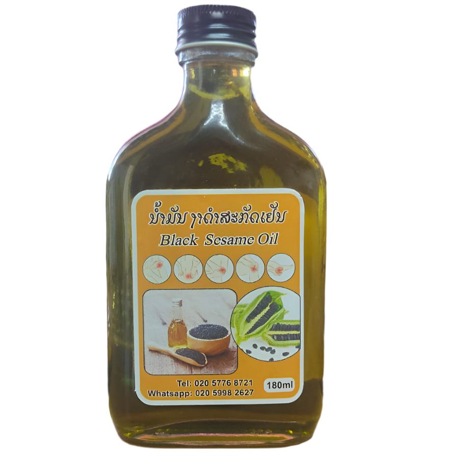 Cold Pressed Black Sesame Oil – 180ml Glass Bottle