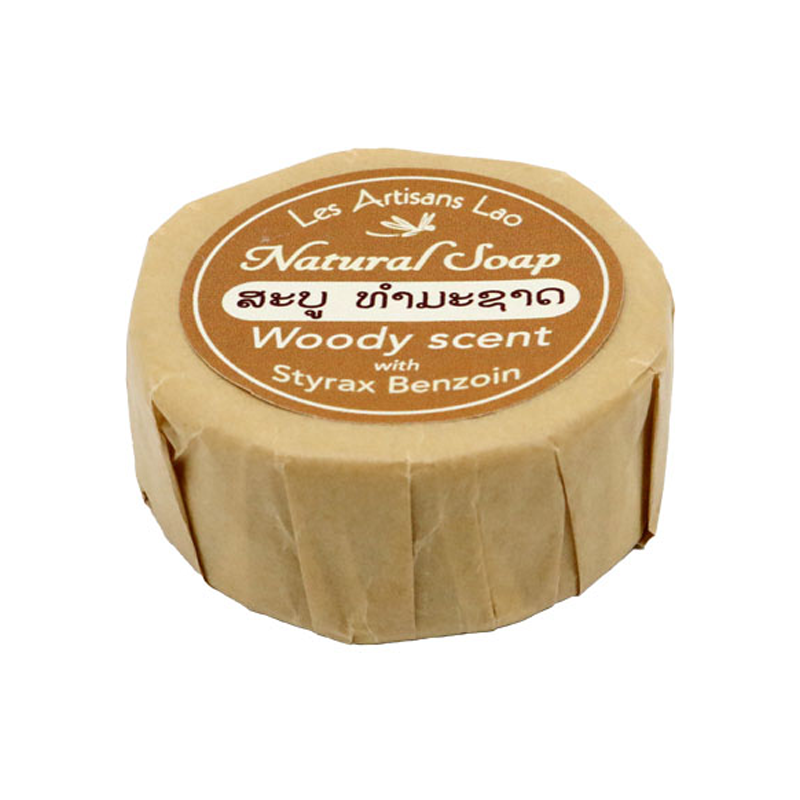 Lao Natural Soap Woody scent with Styrax Benzoin 100g