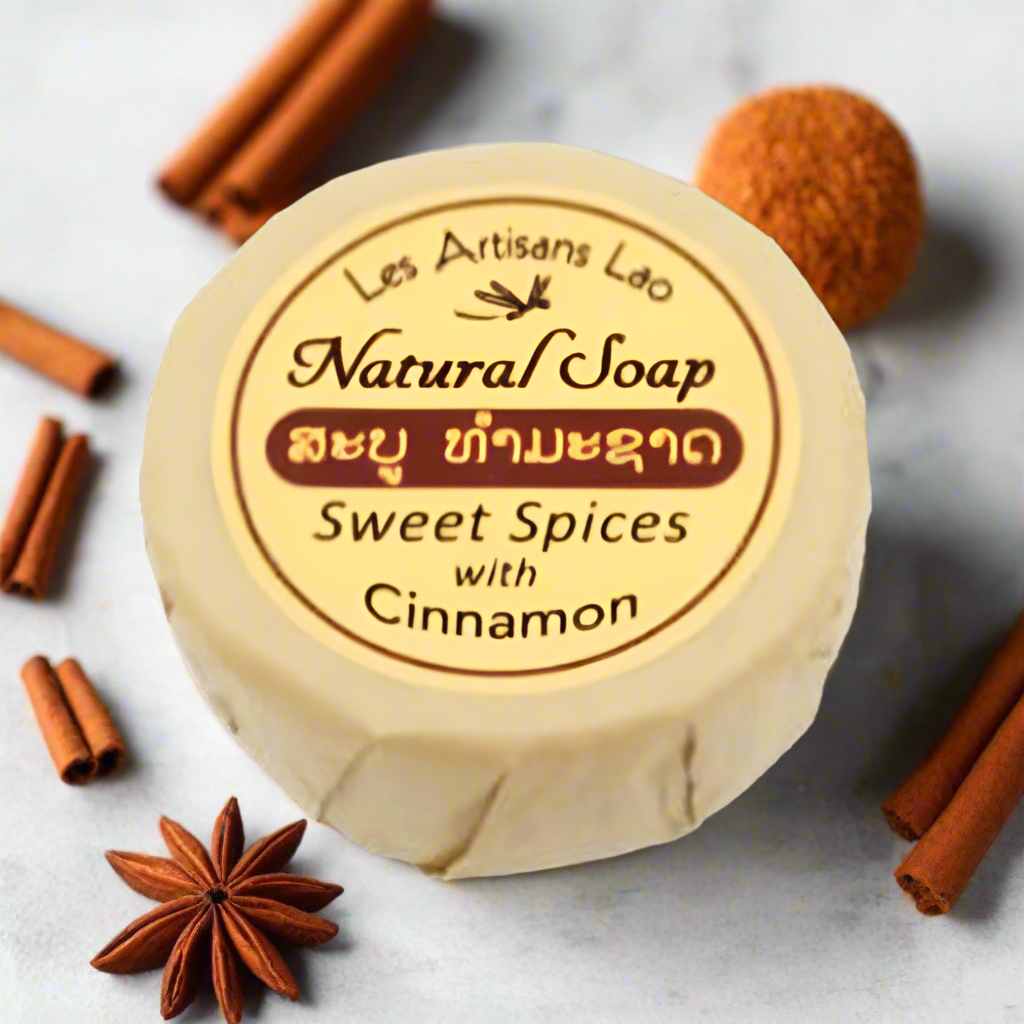 Lao Natural Soap sweet spices with Cinnamon 100g